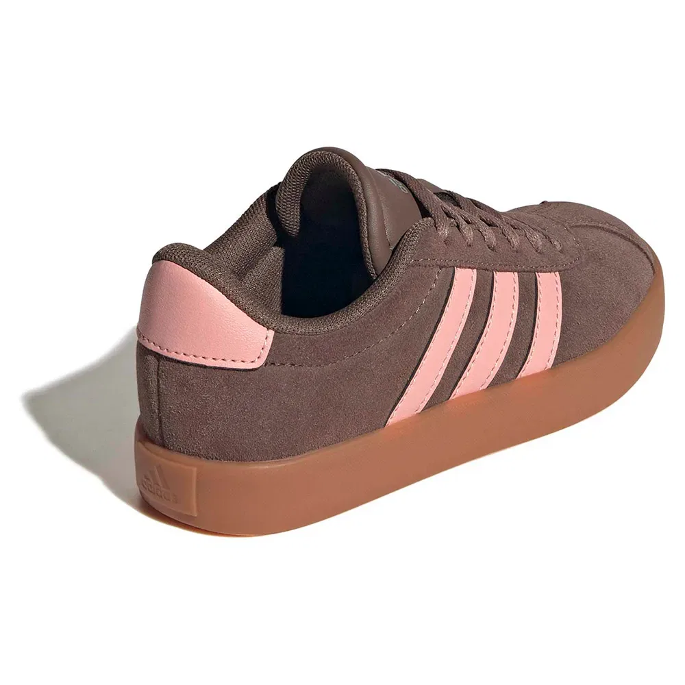 Детские кроссовки для девочек с замшевым верхом VL Court 3.0 Adidas, Brown — фото 4