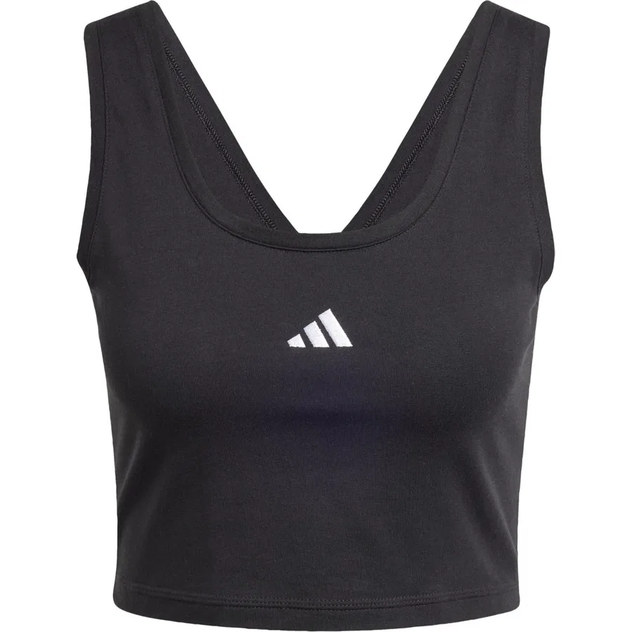 Женский топ без рукавов Sportswear Essentials Small Logo Cotton Lifestyle Tank Top adidas, Черно-белый — фото 3
