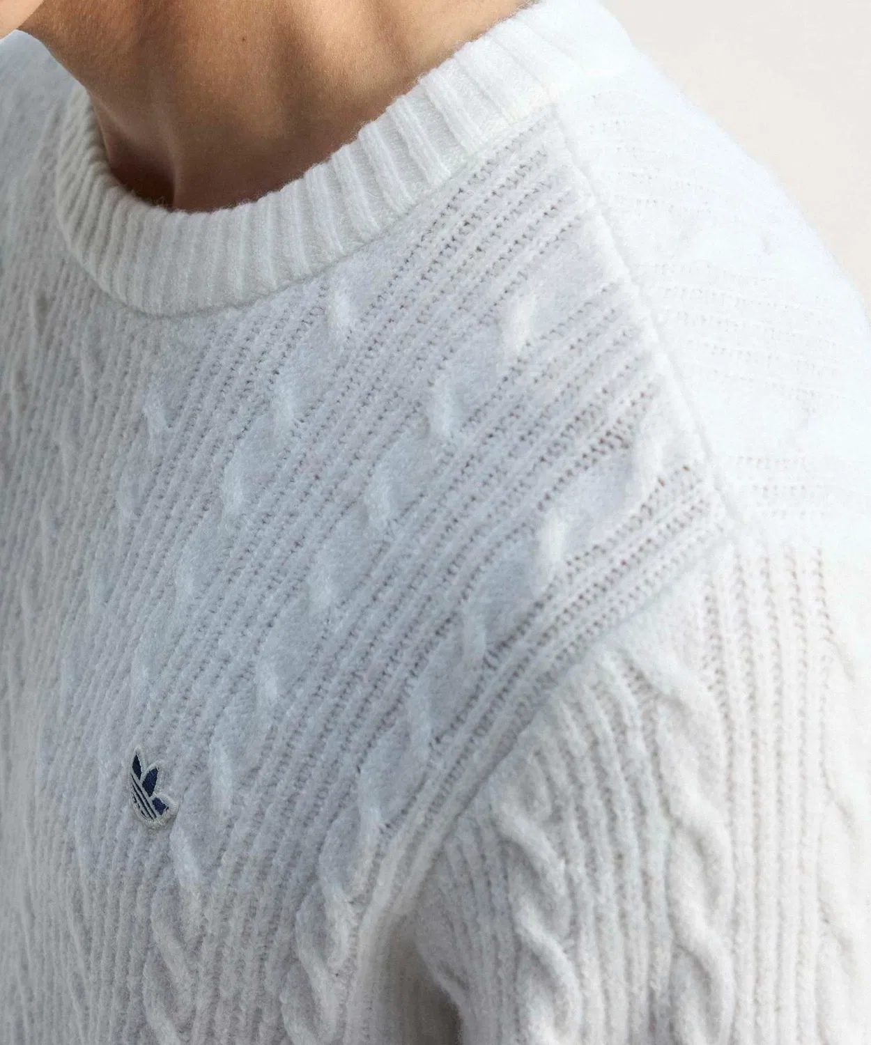 Мужской свитер с длинным рукавомOriginals Cable Knit Adidas, Белый — фото 4