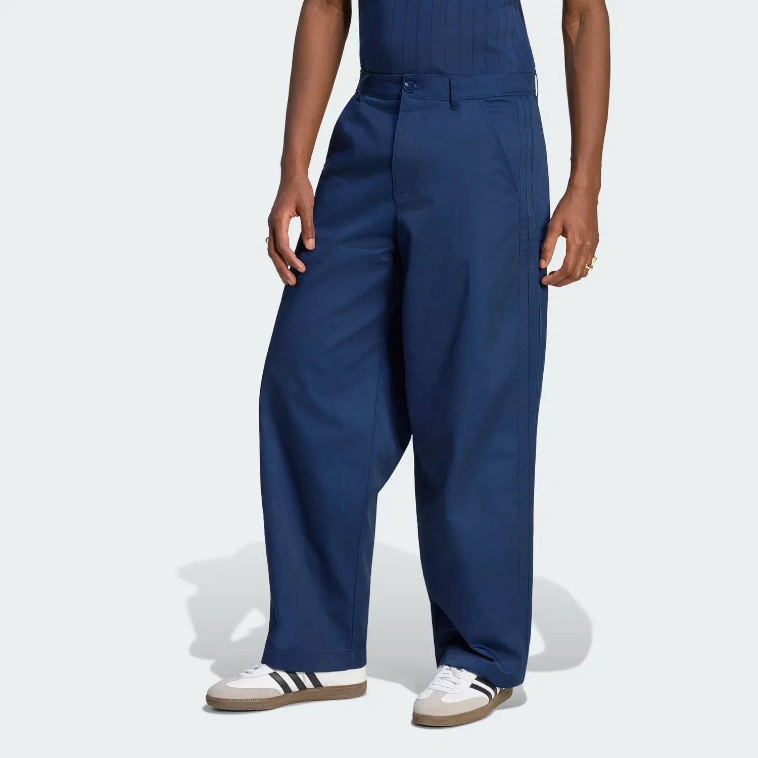 Мужские брюки свободного кроя 3-Stripes Pleated Pants Adidas Originals, темно-синий