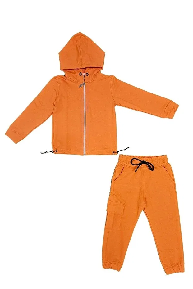 Детский спортивный комплект из футера с капюшоном Mnk Baby&Kids, Orange