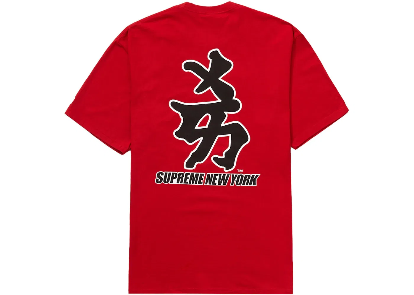 Мужская футболка с принтом Supreme MLB New York Yankees Kanji Teams Tee, Red — фото 2