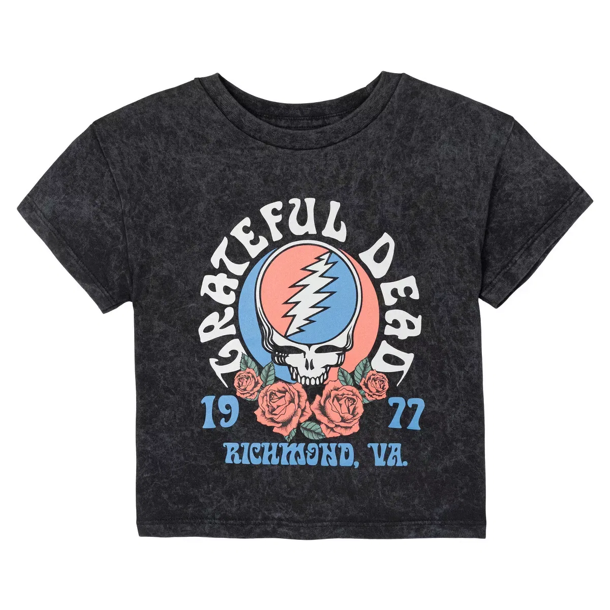 Детская футболка с принтом Grateful Dead Drop Shoulder T-Shirt Logo Grateful Dead, Black
