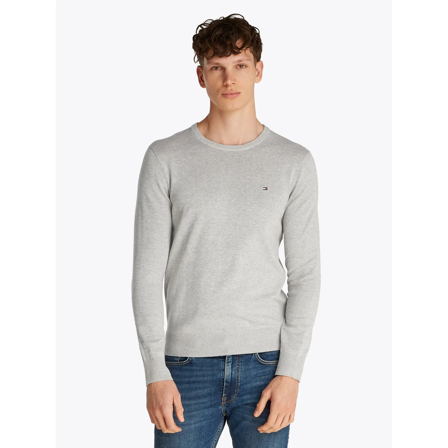Мужской джемпер с круглым вырезом Tommy Hilfiger, Light Grey Heather
