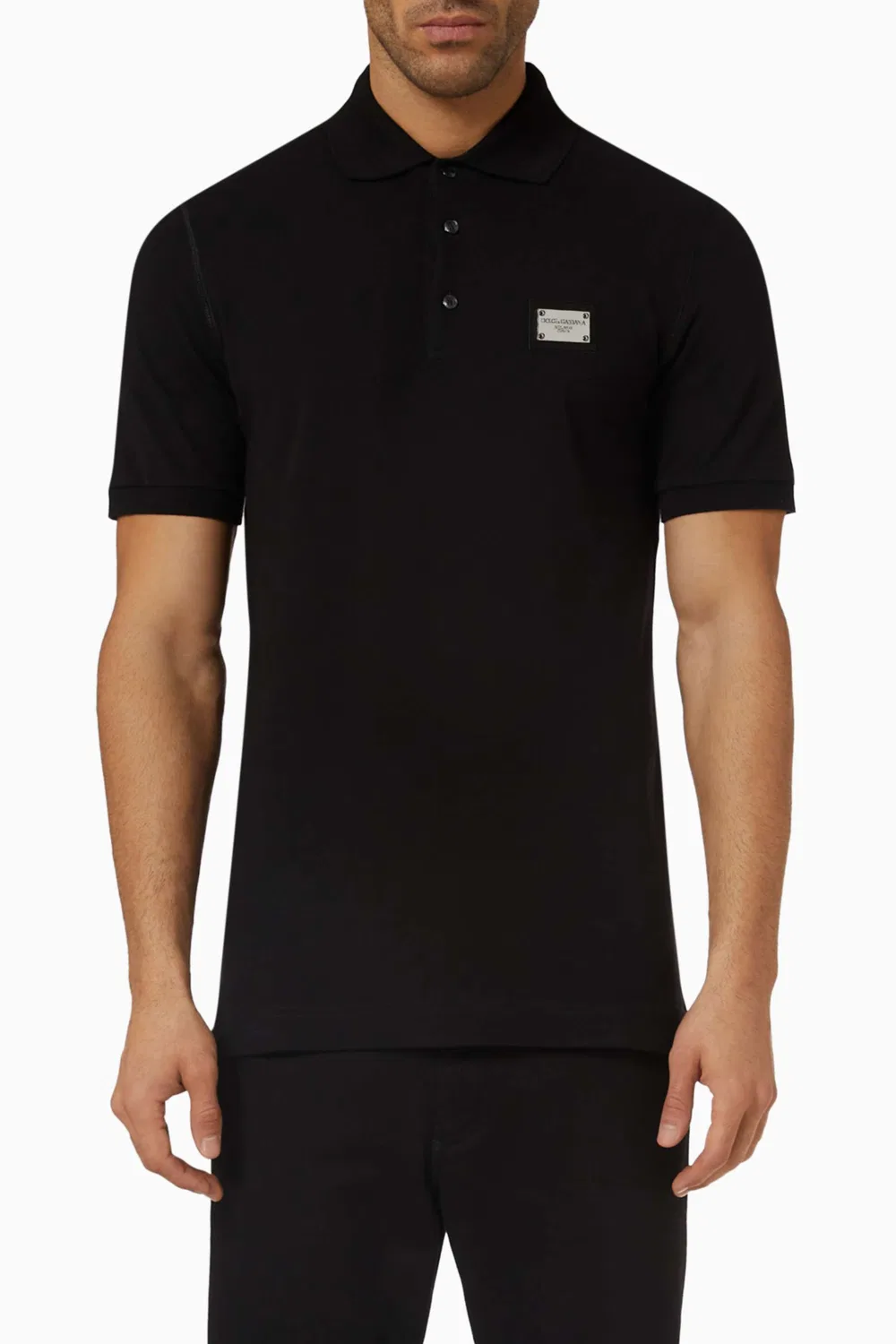 Рубашка поло с логотипом Essentials Polo Dolce & Gabbana, черный