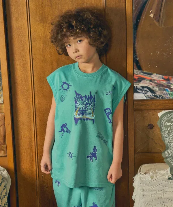 Жилет с пигментной стиркой, Brownbreath Kids, мята