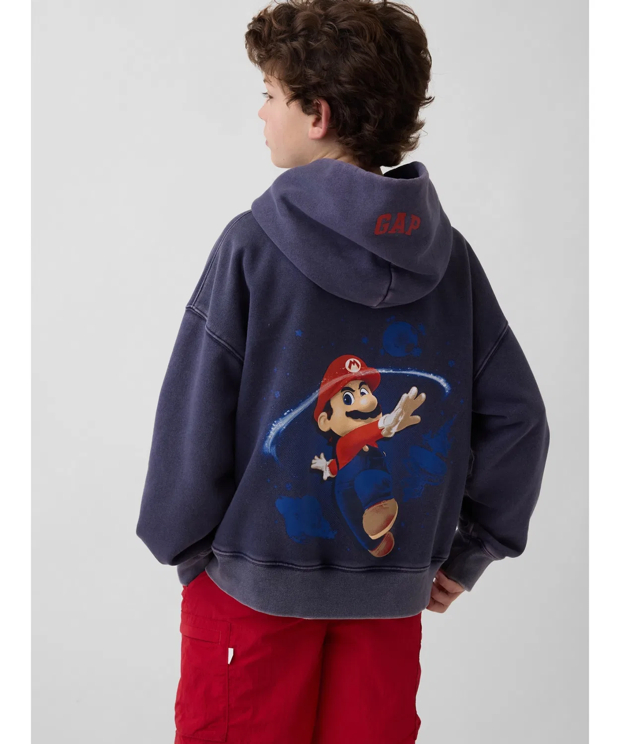 Детский пуловер с длинным рукавомс принтом Super Mario Brothers Vintage Soft Relaxed Fit GAP, Navy