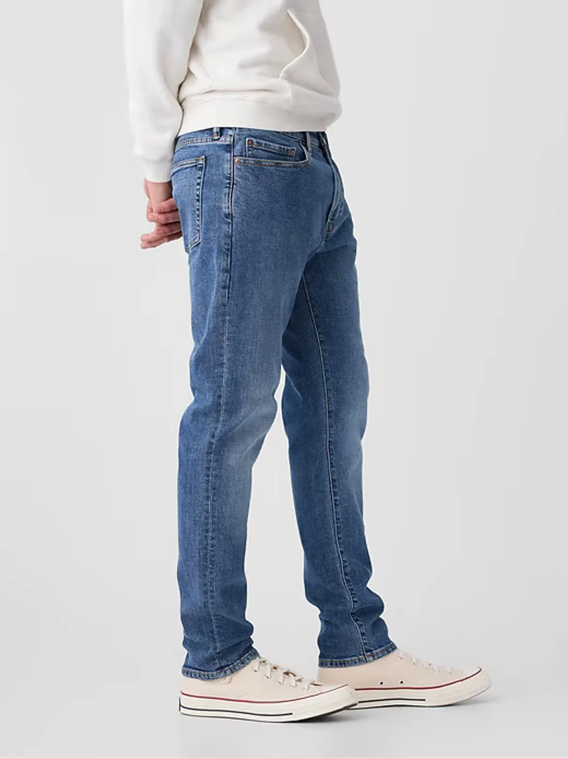 Джинсы зауженные Slim Fit Comfort Stretch Tapered Gap, синий — фото 4