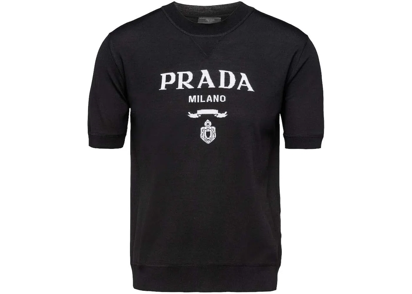 Мужской свитер шерстяной с коротким рукавом Prada, Black
