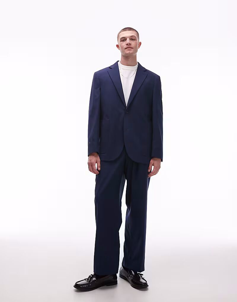 

Широкие брюки Topman синего цвета