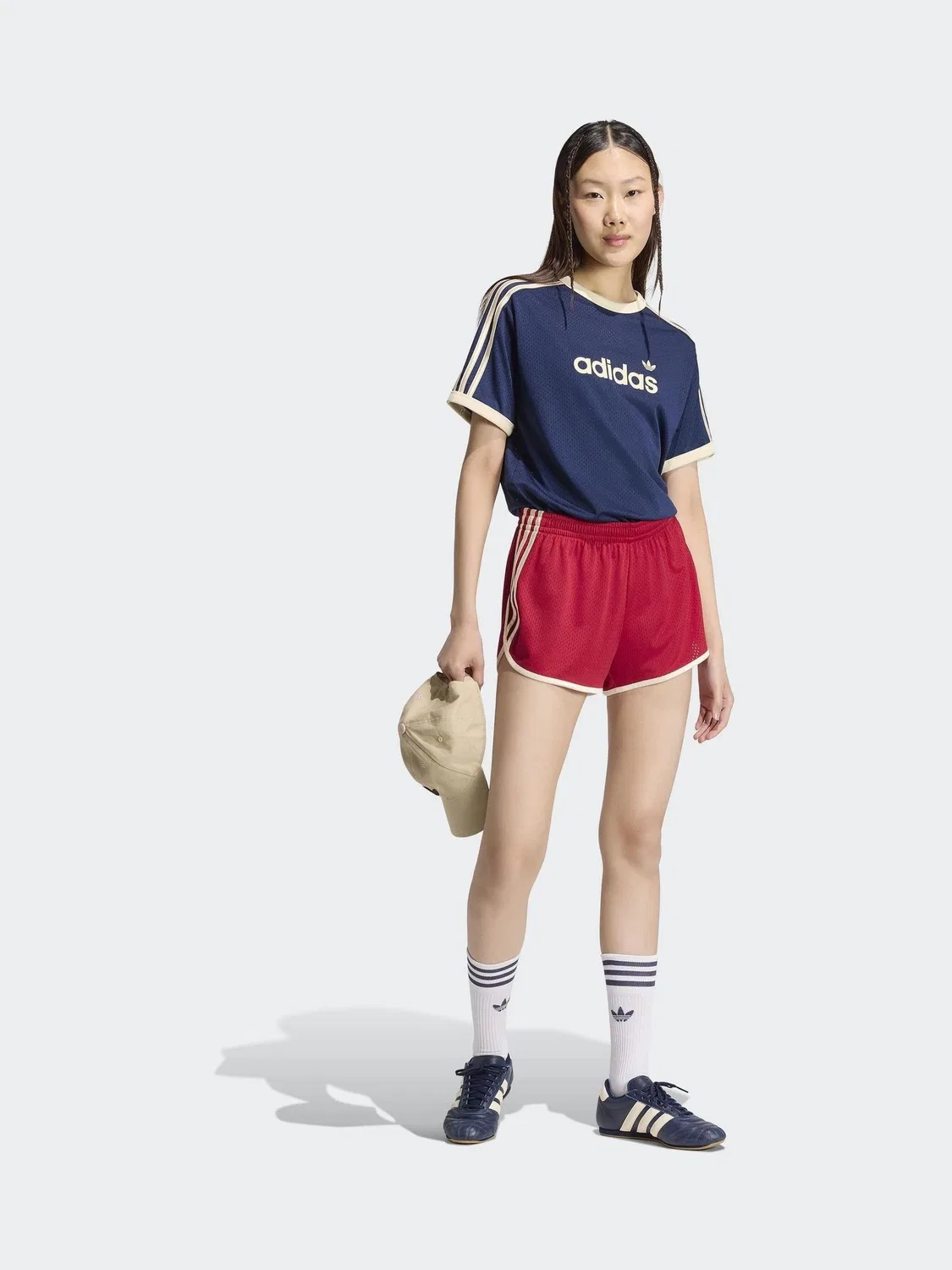 Футболка из сетки, модель Mesh Tee, adidas Originals, синий — фото 3