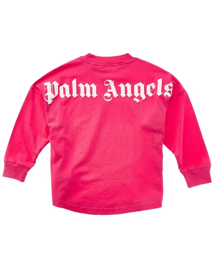Детская футболка для девочек с логотипом Palm Angels Classic Overlogo, розовый — фото 2