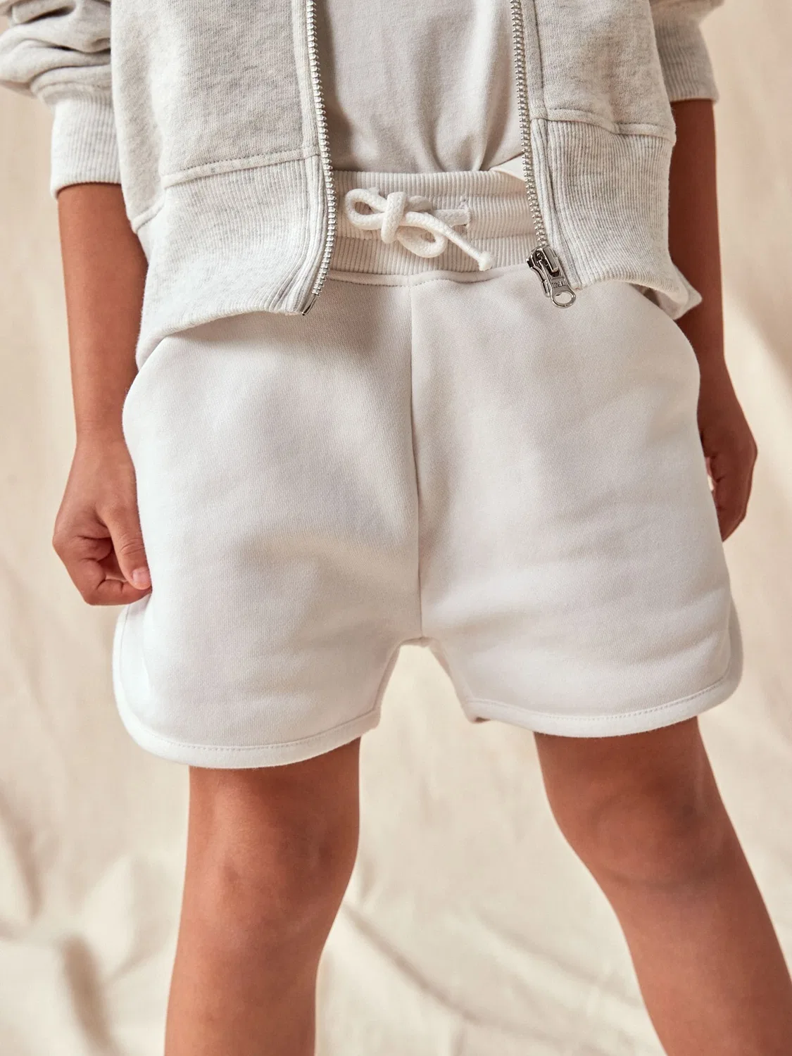 Шорты джерси классические, White Plain Jersey Shorts Next, белые — фото 3