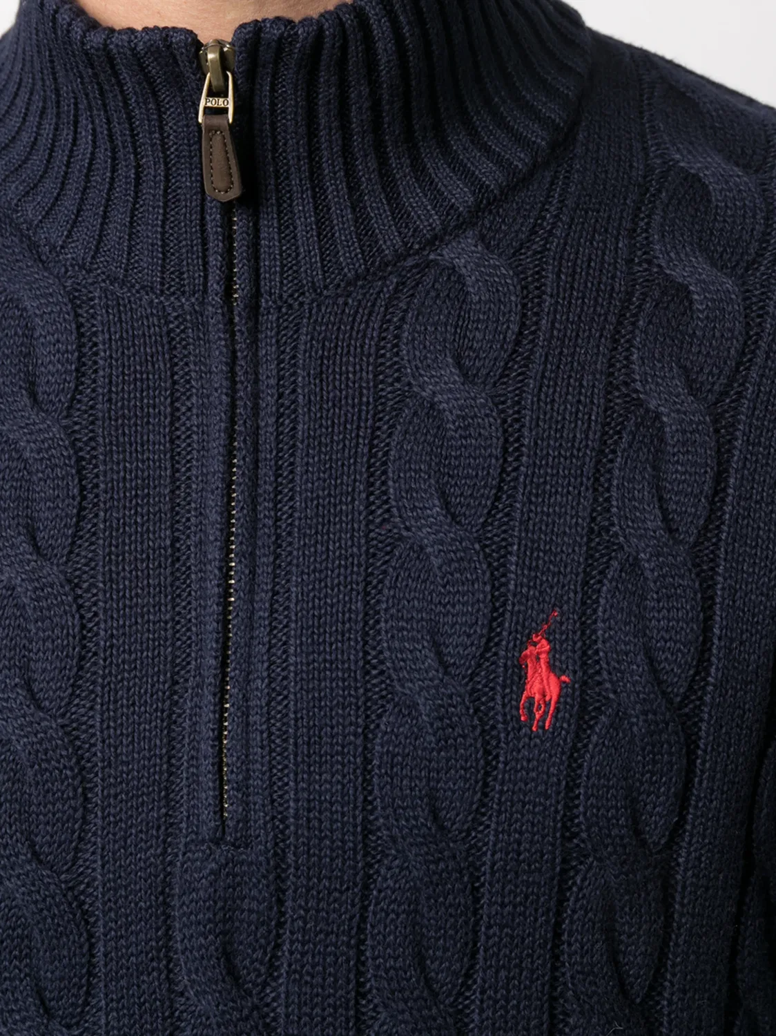 Polo Ralph Lauren Джемпер с полузамком из хлопка, синий — фото 4