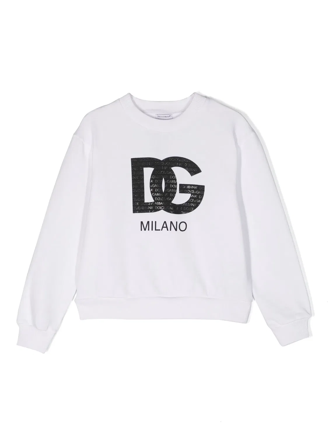 Свитшот с логотипом из хлопка Dolce & Gabbana, белый
