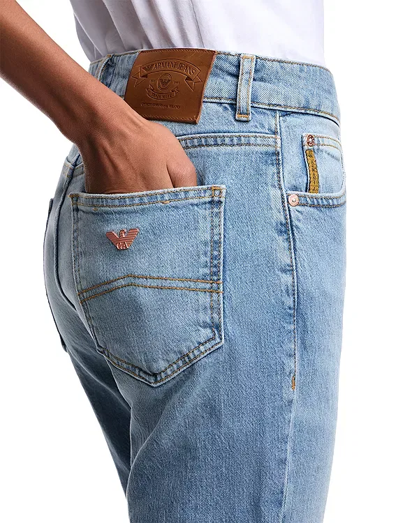 Женские джинсы с завышенной талией Emporio Armani, Dark Blue Denim — фото 4