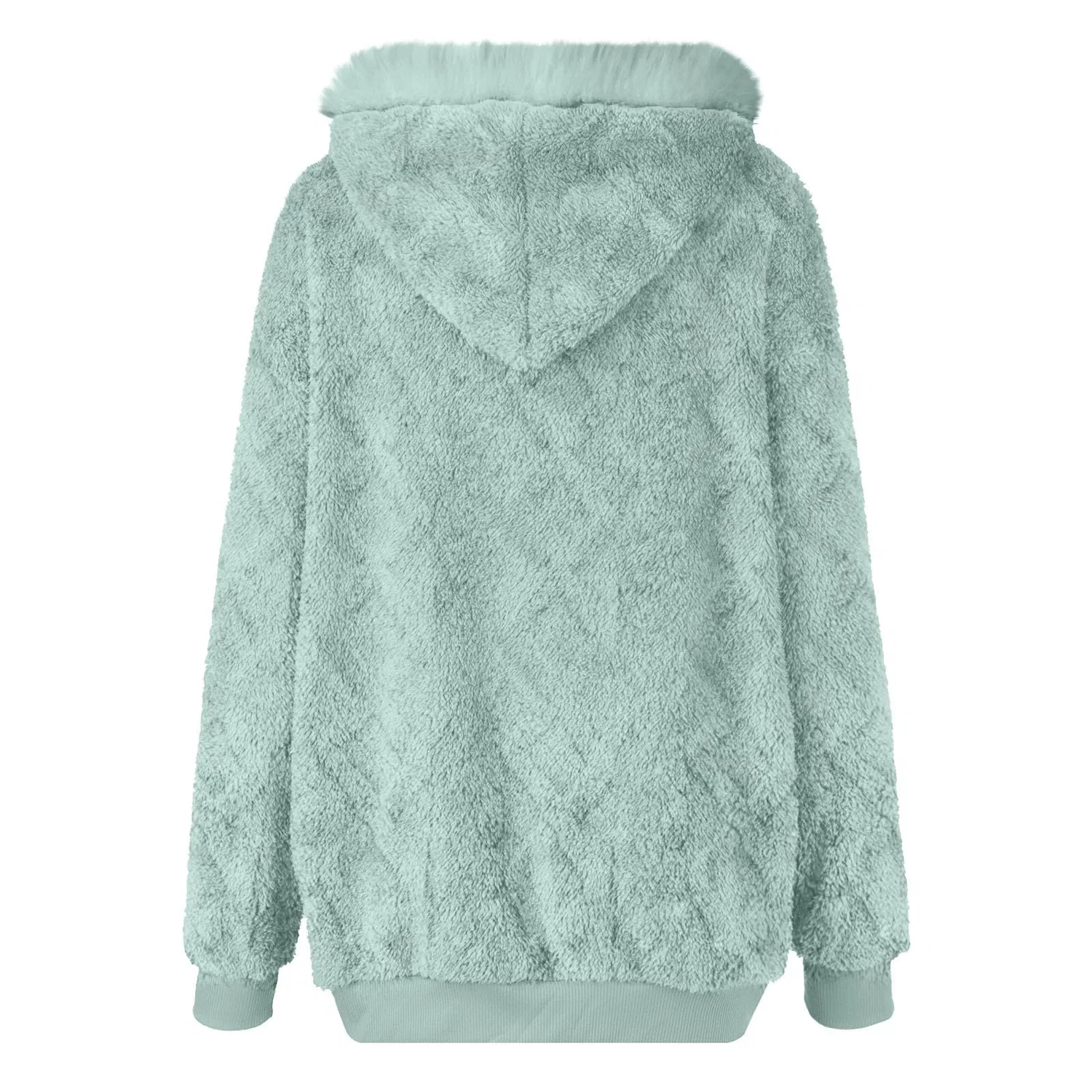Женский утепленный флисовый кардиган с капюшоном, Azzurro — фото 4