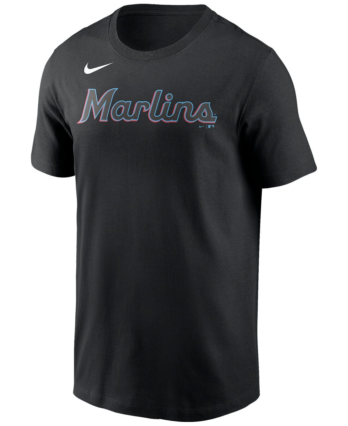 

Мужская футболка с логотипом swoosh и логотипом miami marlins Nike, черный