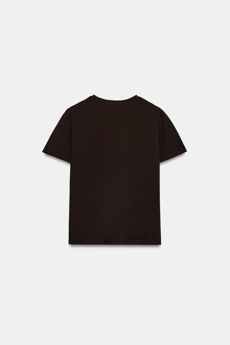 Футболка Zara Cotton Rustic, коричневый — фото 2