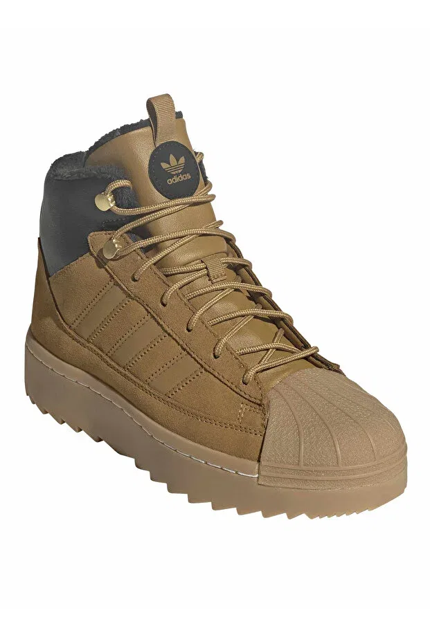 Детские ботинки для девочек на шнуровке Adidas, Dark Sand — фото 4