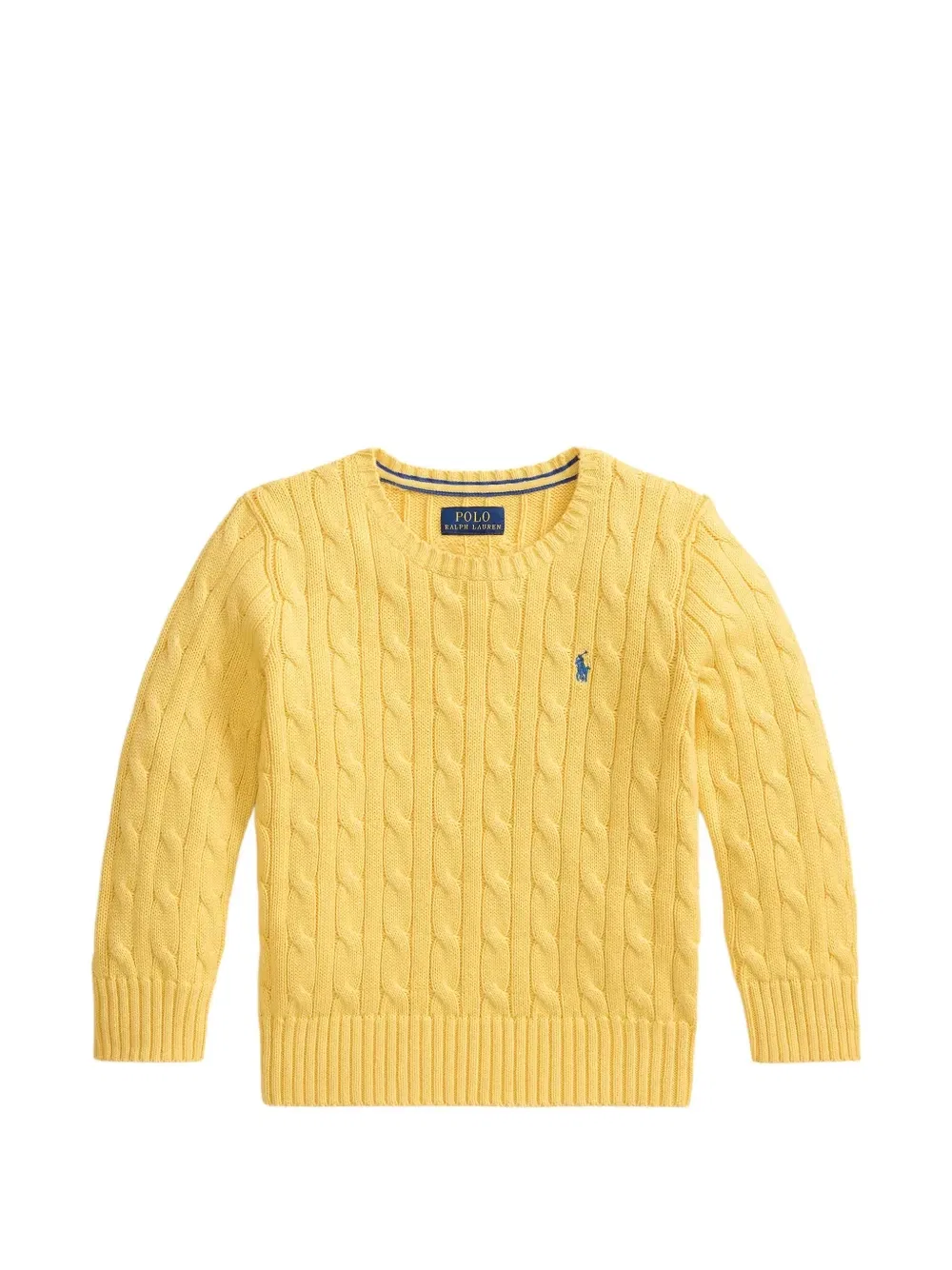 Хлопковый свитер крупной вязки Polo Ralph Lauren Kids, желтый