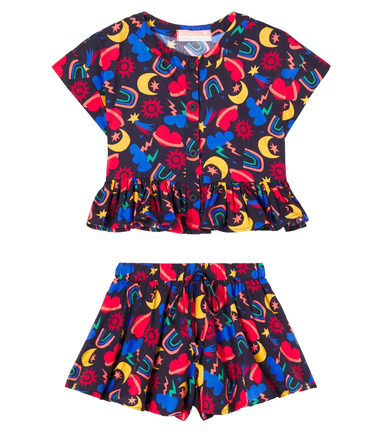 Комплект из топа и шорт с принтом Cosmos Fábula, мультиколор