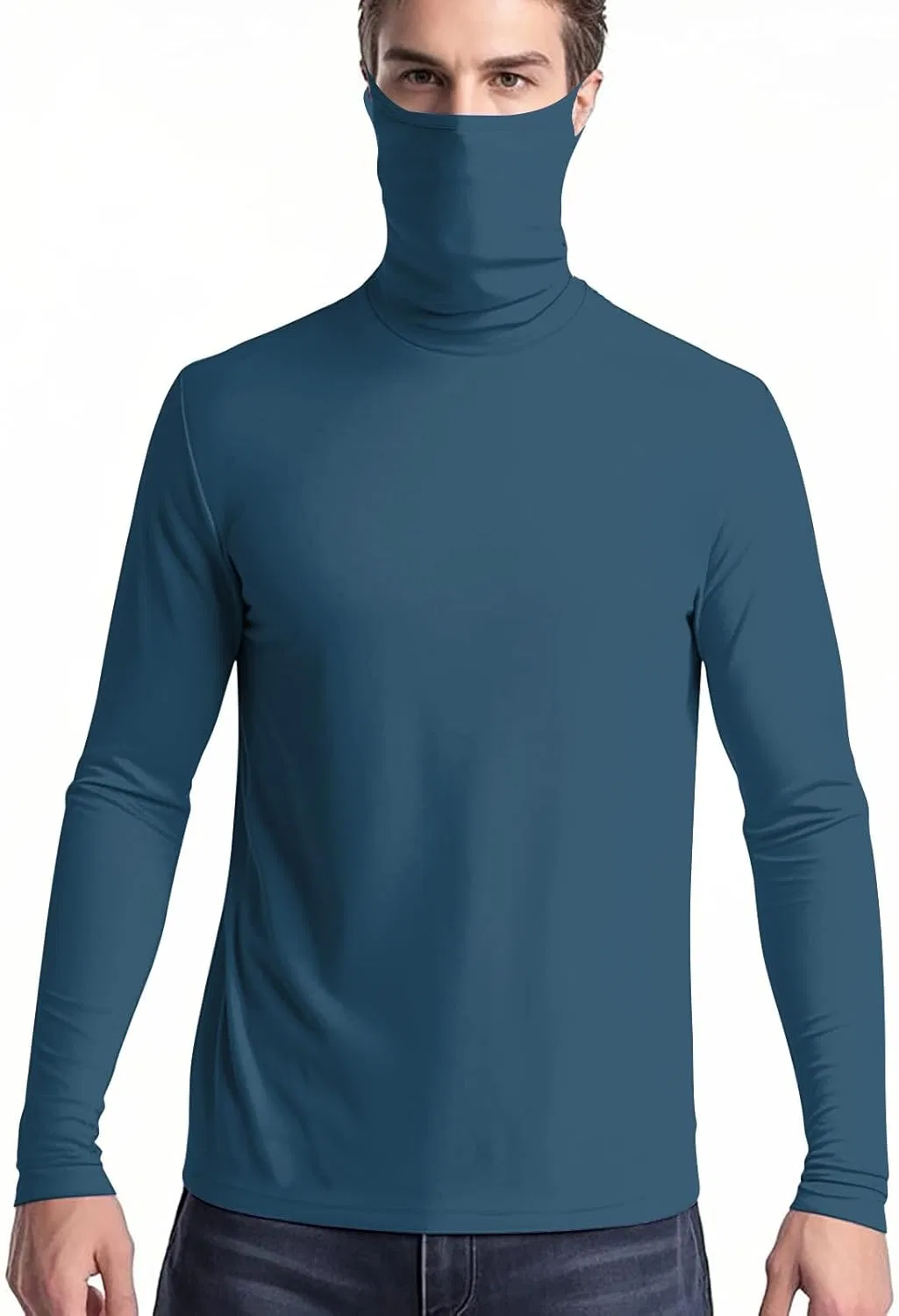 Мужская футболка с защитой UPF 50+, длинный рукав, Dark Blue — фото 2