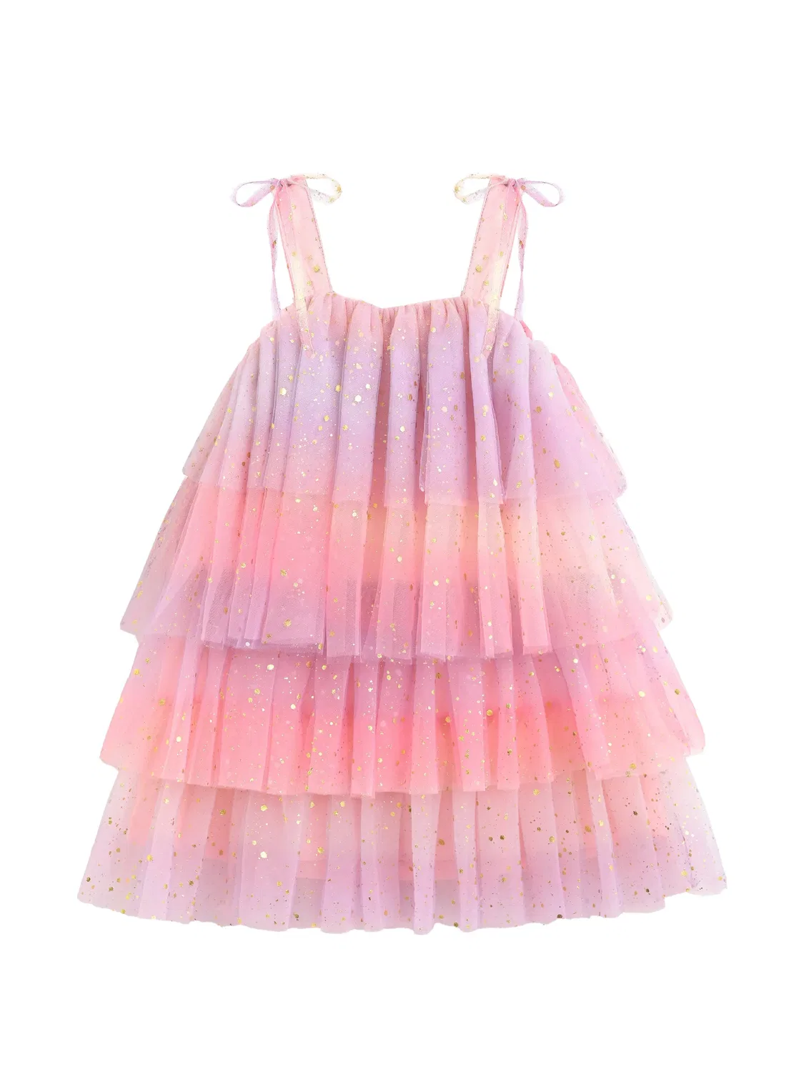 Ярусное платье Lysette с блестками Mimi Tutu, розовый