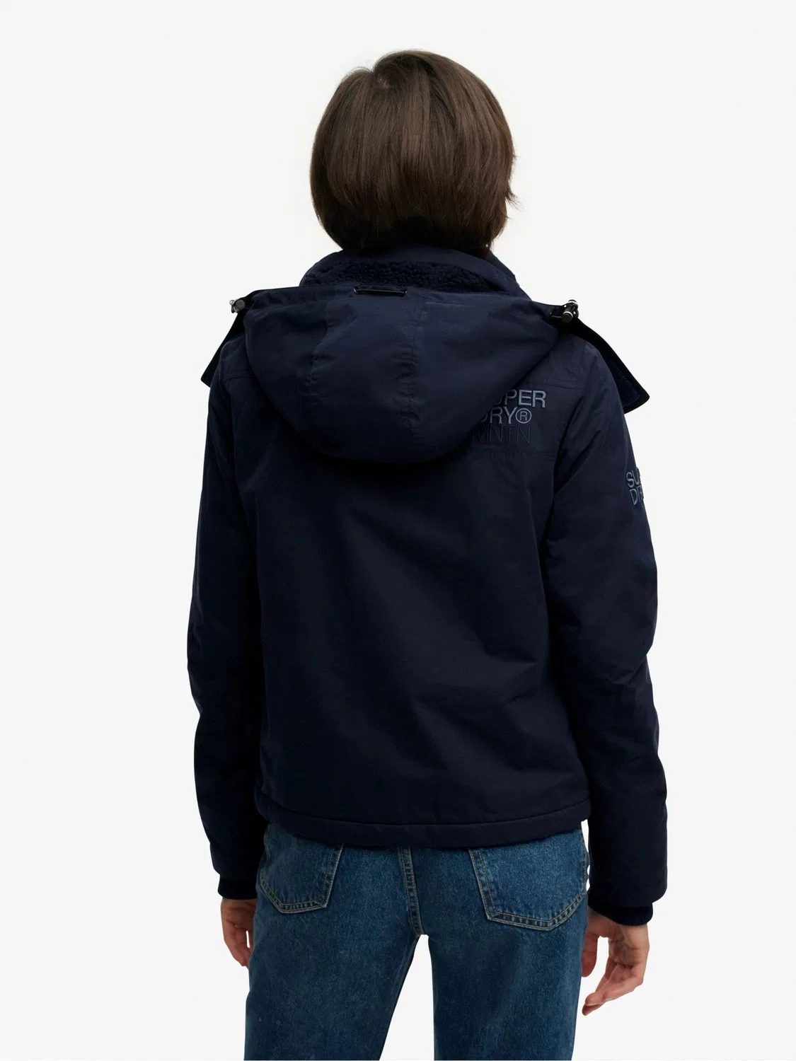 Куртка ветрозащитная с капюшоном Arctic Windcheater Superdry, синяя — фото 3