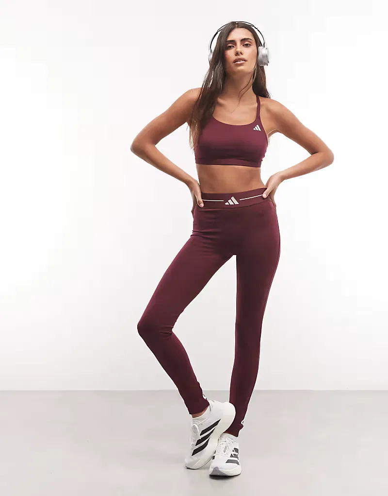 Леггинсы Adidas Training hyper glam essentials, бордовый