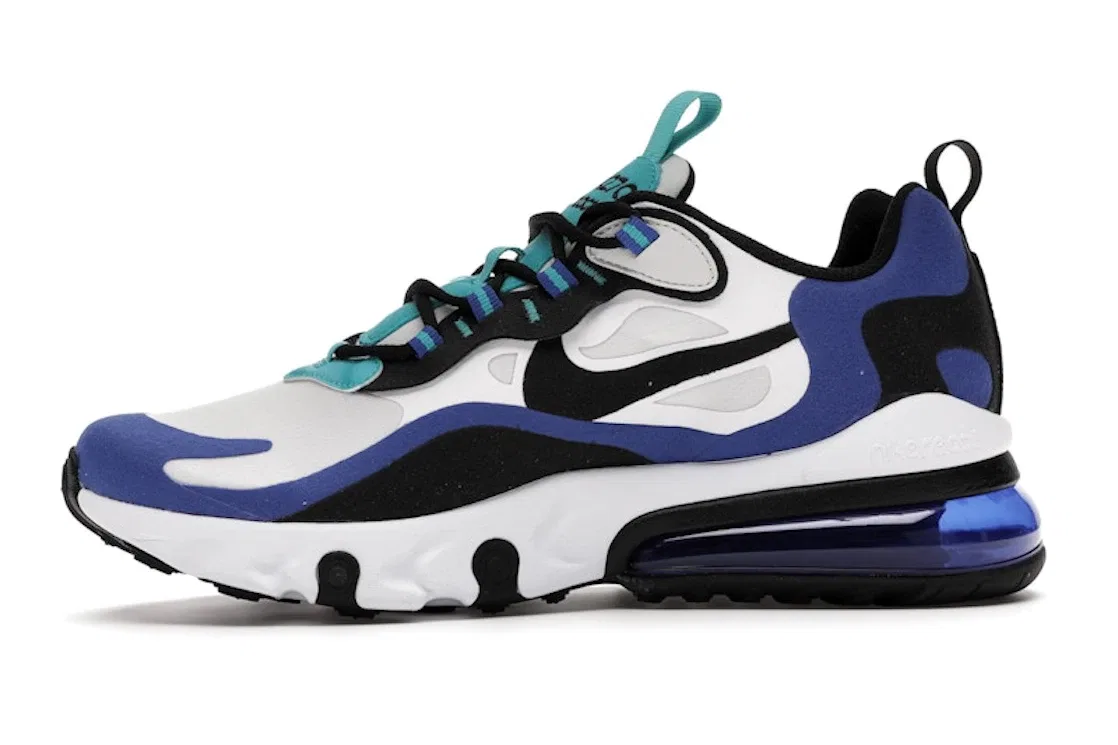 Детские кроссовки Lifestyle Nike Air Max 270 React, White/Hyper Blue/Oracle Aqua/Black — фото 3
