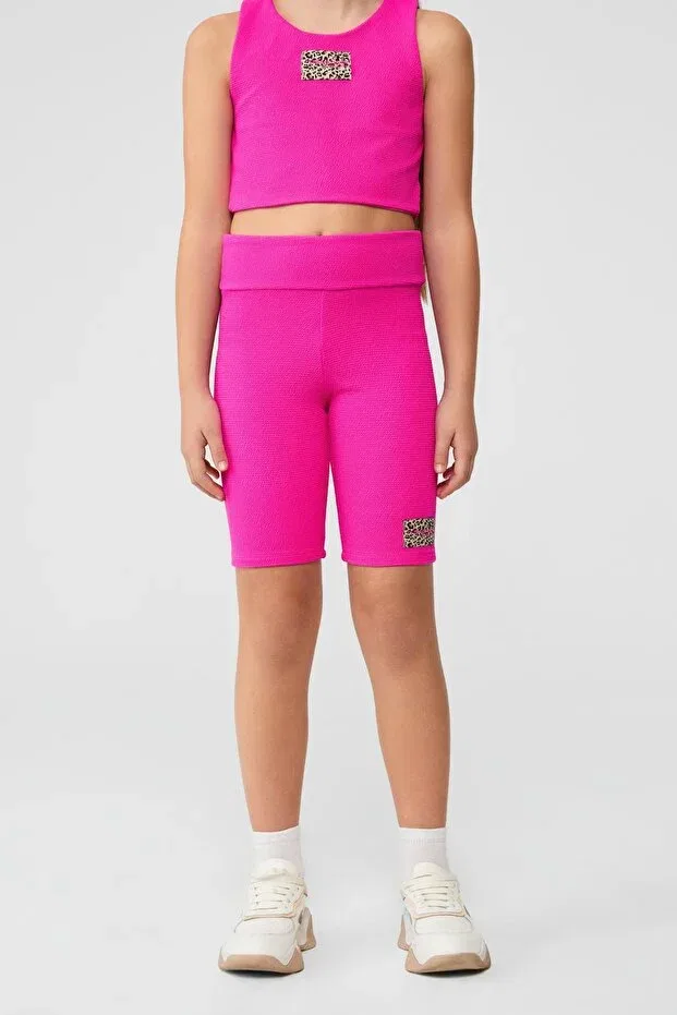 Детские леггинсы для девочек скинни Tyess, Neon Pink — фото 2
