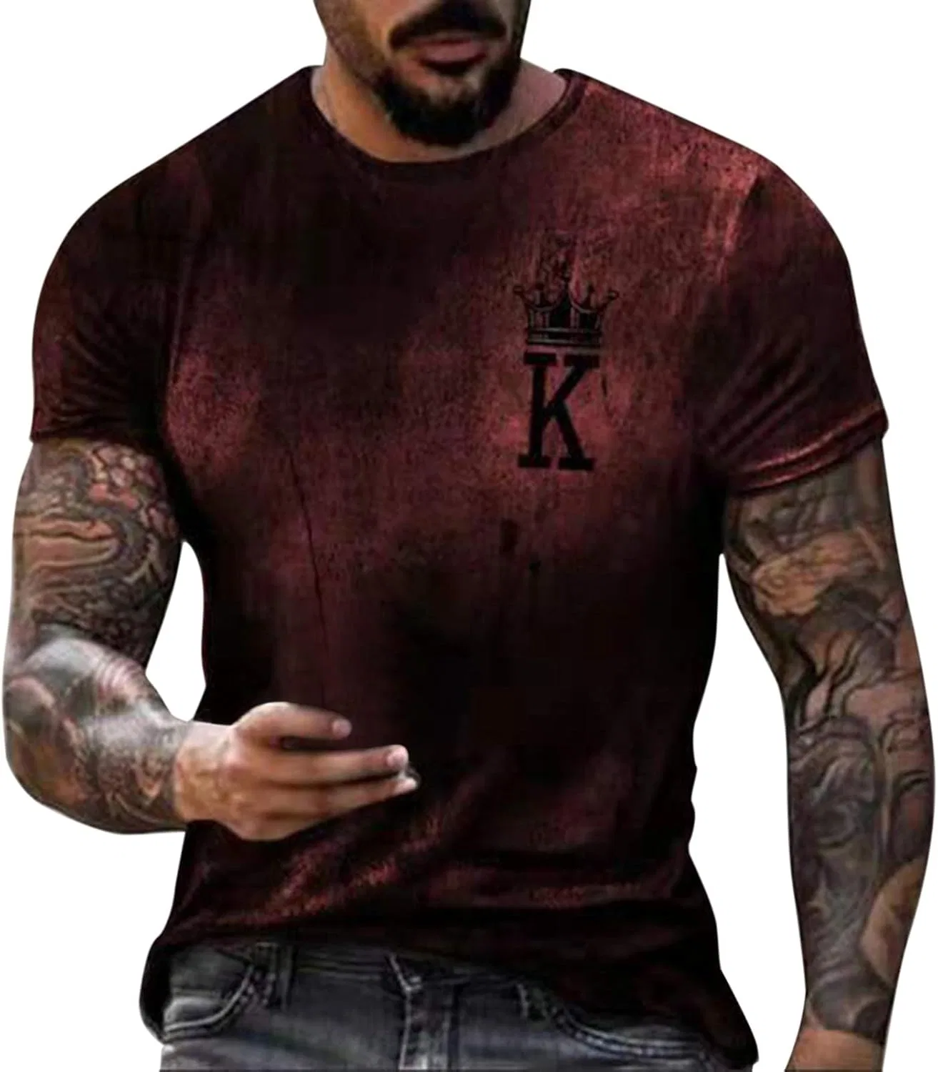 Мужская хлопковая футболка Athletic Stretch, Red