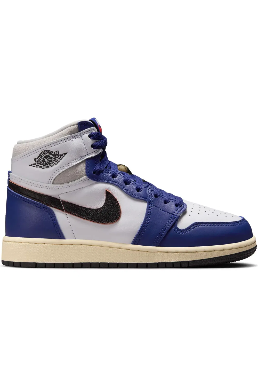 Кроссовки детские баскетбольные Air Jordan 1 Retro High OG Jordan, White/Black/Neutral Grey — фото 2