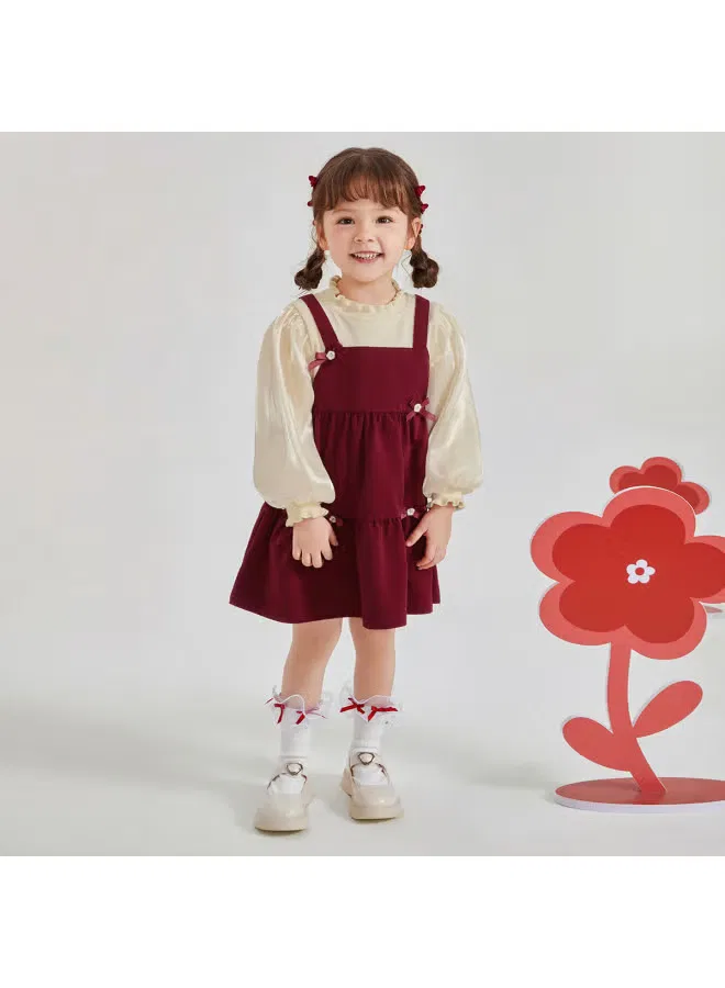 Платье с бантом-брошью, модель D bow knot false two-piece, Jellybaby — фото 2