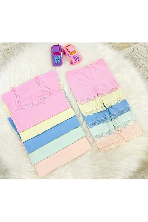 Детский комплект нижнего белья для девочек хлопковый Lace 100% cotton athlete boxer set for girls Swella, Multiple Colors — фото 2