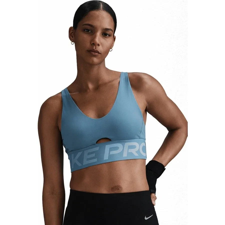 Спортивный бюстгальтер с V-образным вырезом Pro Indy Plunge-Support Bra Nike, Зеленый