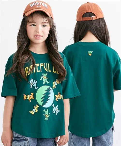 Детская футболка с принтом Big Silhouette GRATEFUL DEAD QUNTSTYLE, Green