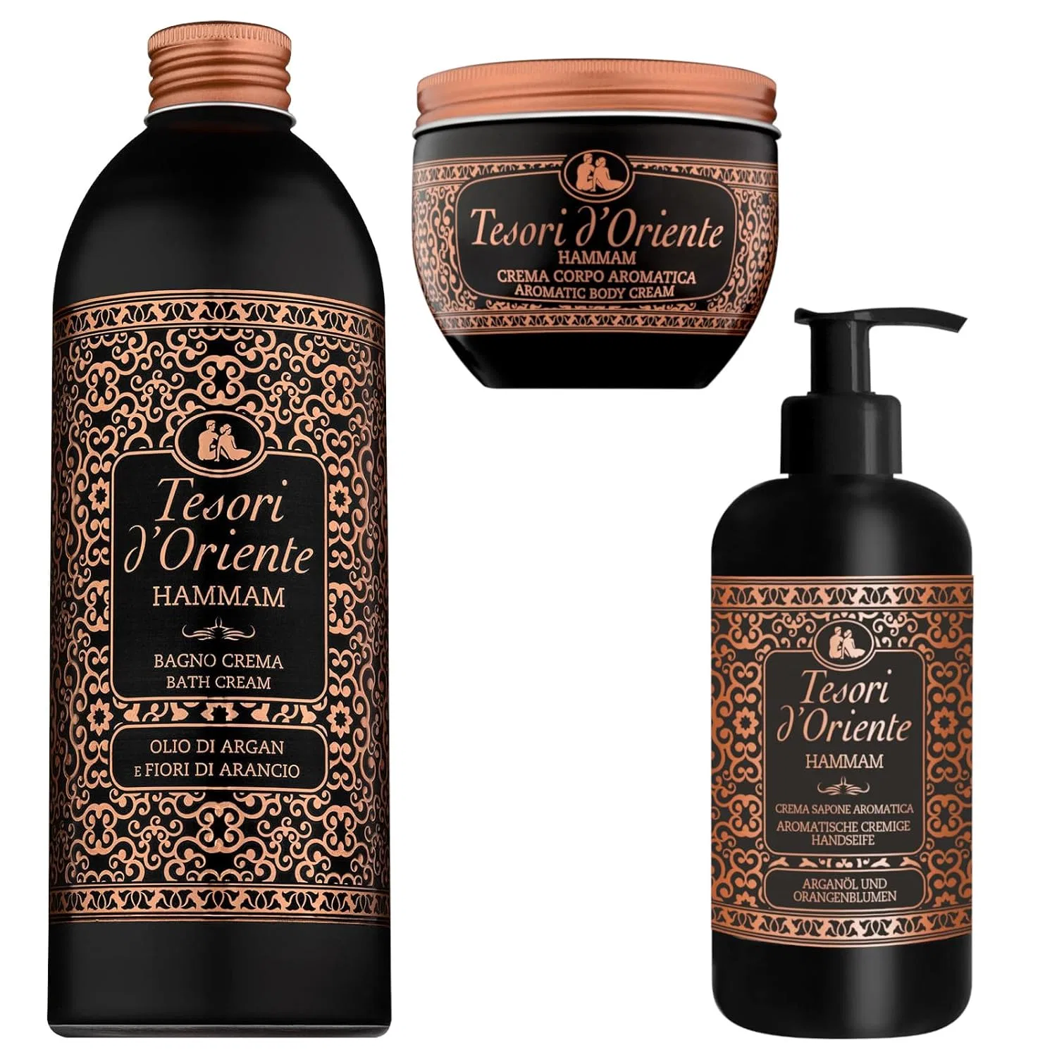 Набор для ванны и тела Hammam Wellbeing, Tesori d'Oriente, 500 мл + 300 мл + 300 мл