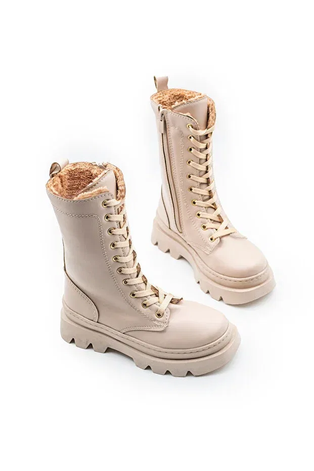 Детские ботинки для девочек водонепроницаемые Lucky Collection, Beige — фото 4