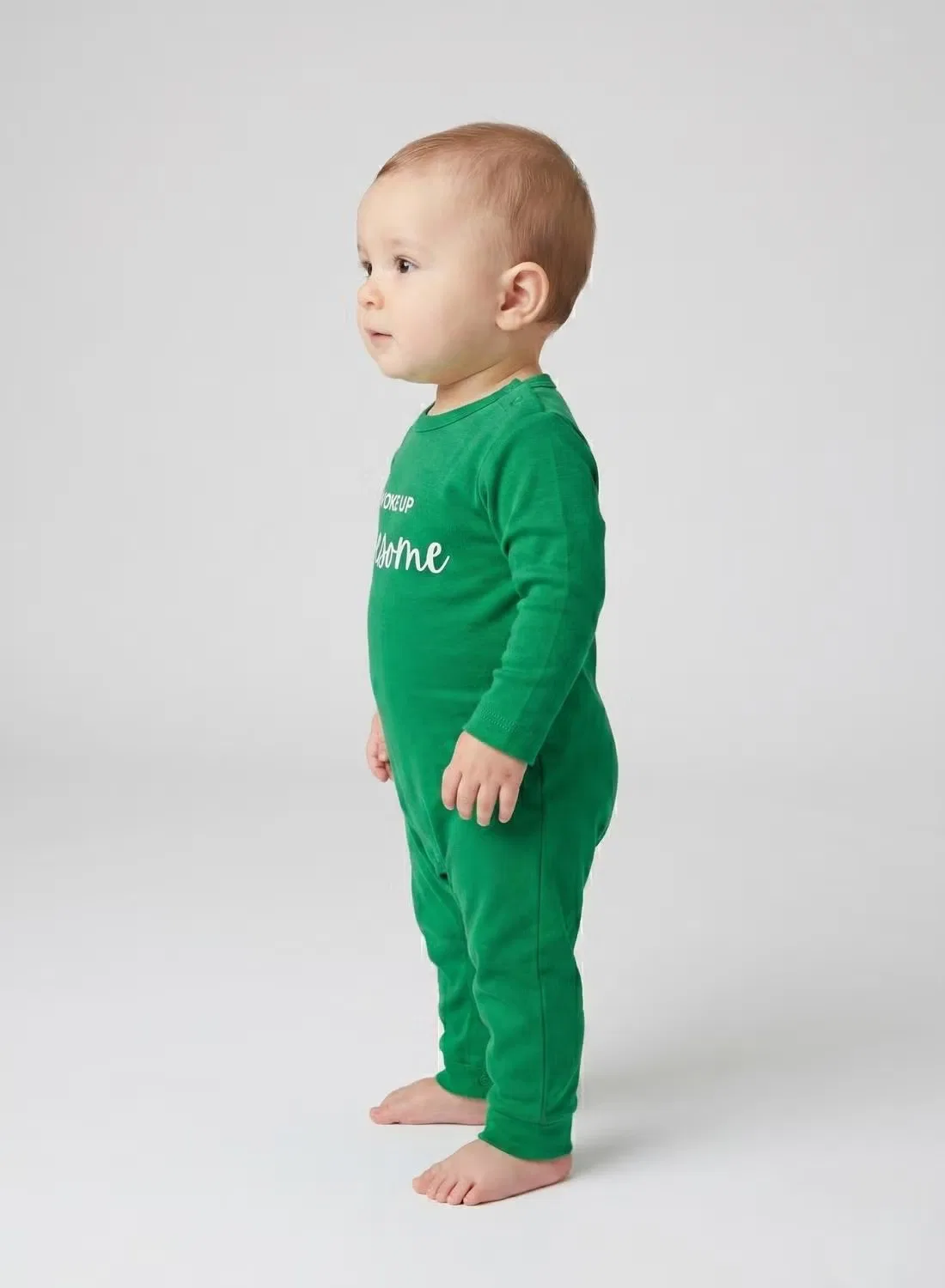 Боди-комбинезон с принтом Baby i woke up awesome Babyqlo, зеленый — фото 4