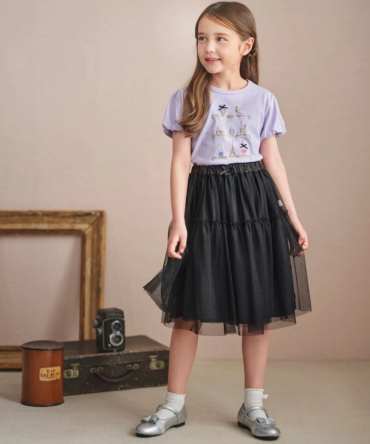 Детская футболка с пышными рукавами Kumikyoku KIDS, Saks Blue — фото 3
