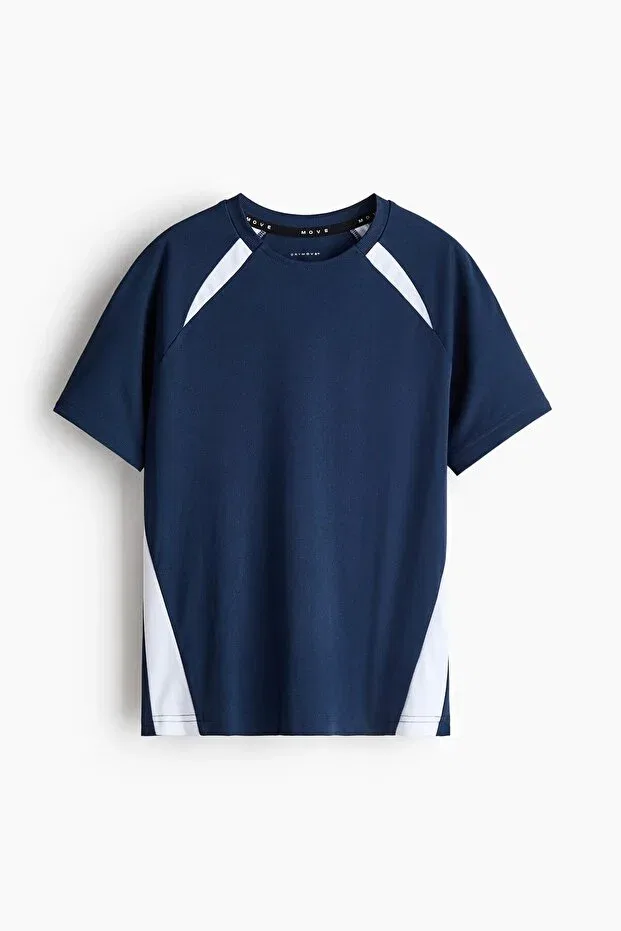 Детская футболка с коротким рукавом Sports top drymove H&M, Dark Blue — фото 3