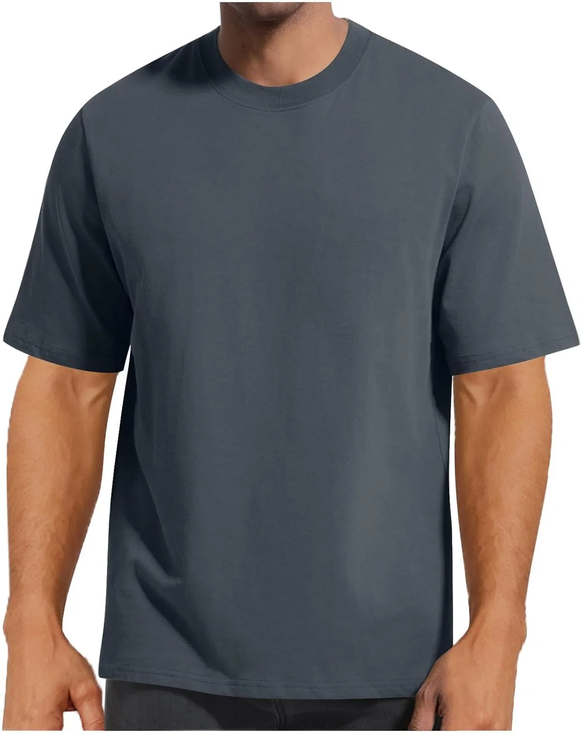 Мужская хлопковая футболка с круглым вырезом Regular Fit, 2-dark Gray