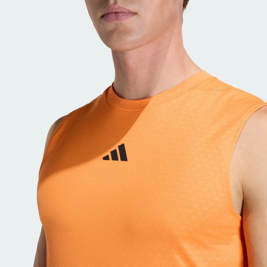 Спортивная майка-безрукавка с принтом D4T PrimeLift 3 Stripes adidas, Серый — фото 4
