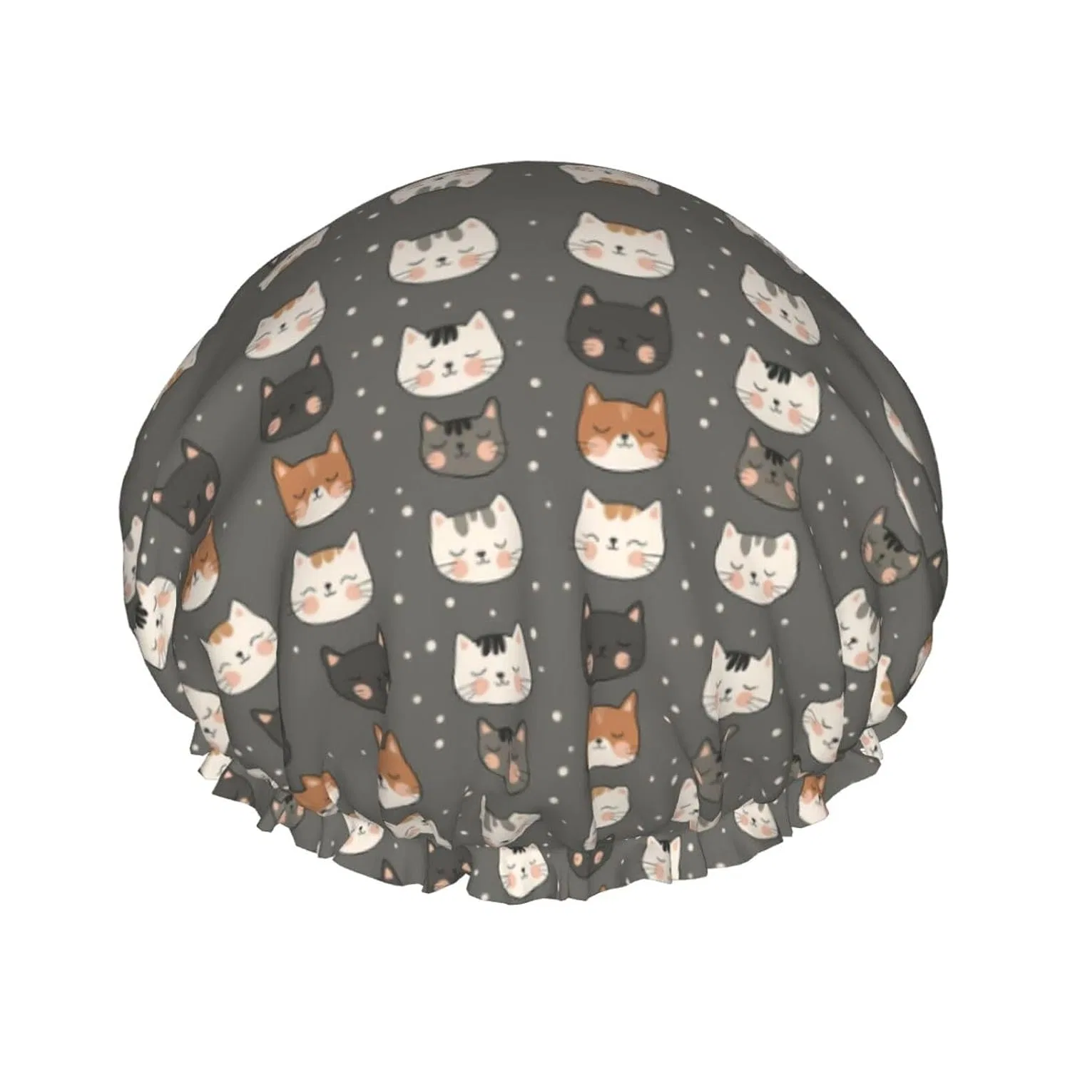 Шапочка для душа Cute Cartoon Cat Face, FWJZDSP, One Size