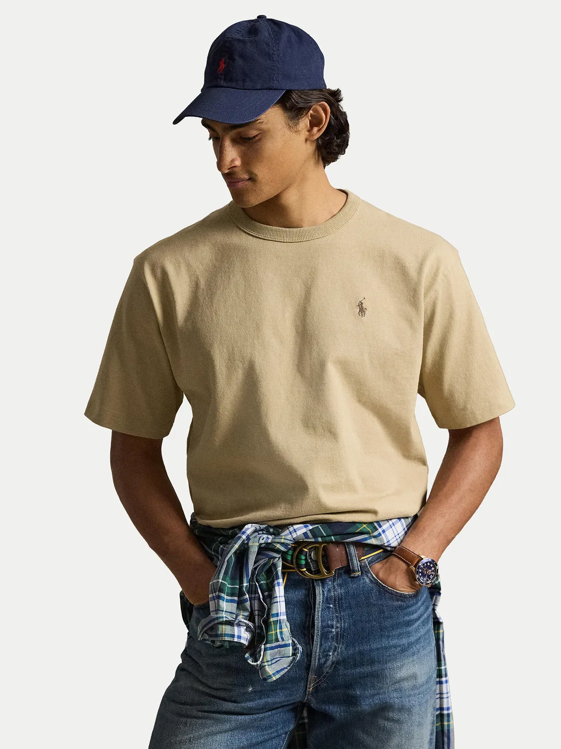 Мужская футболка стандартного кроя Polo Ralph Lauren, бежевый