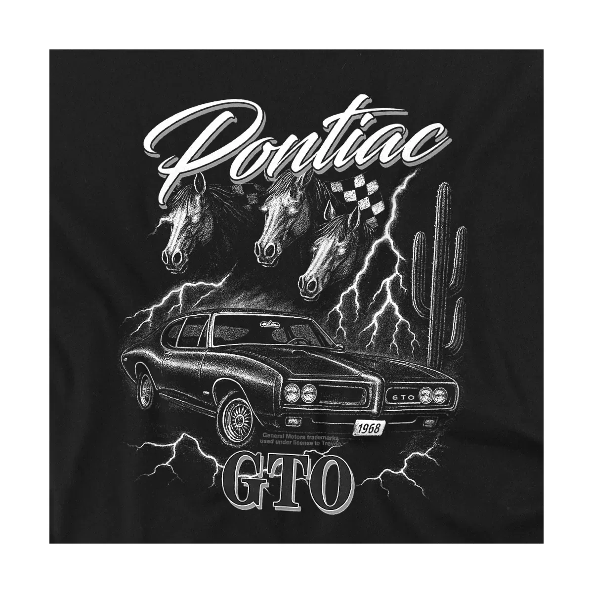 Детское боди с коротким рукавом Pontiac GTO Thunder Chevrolet, Black — фото 2