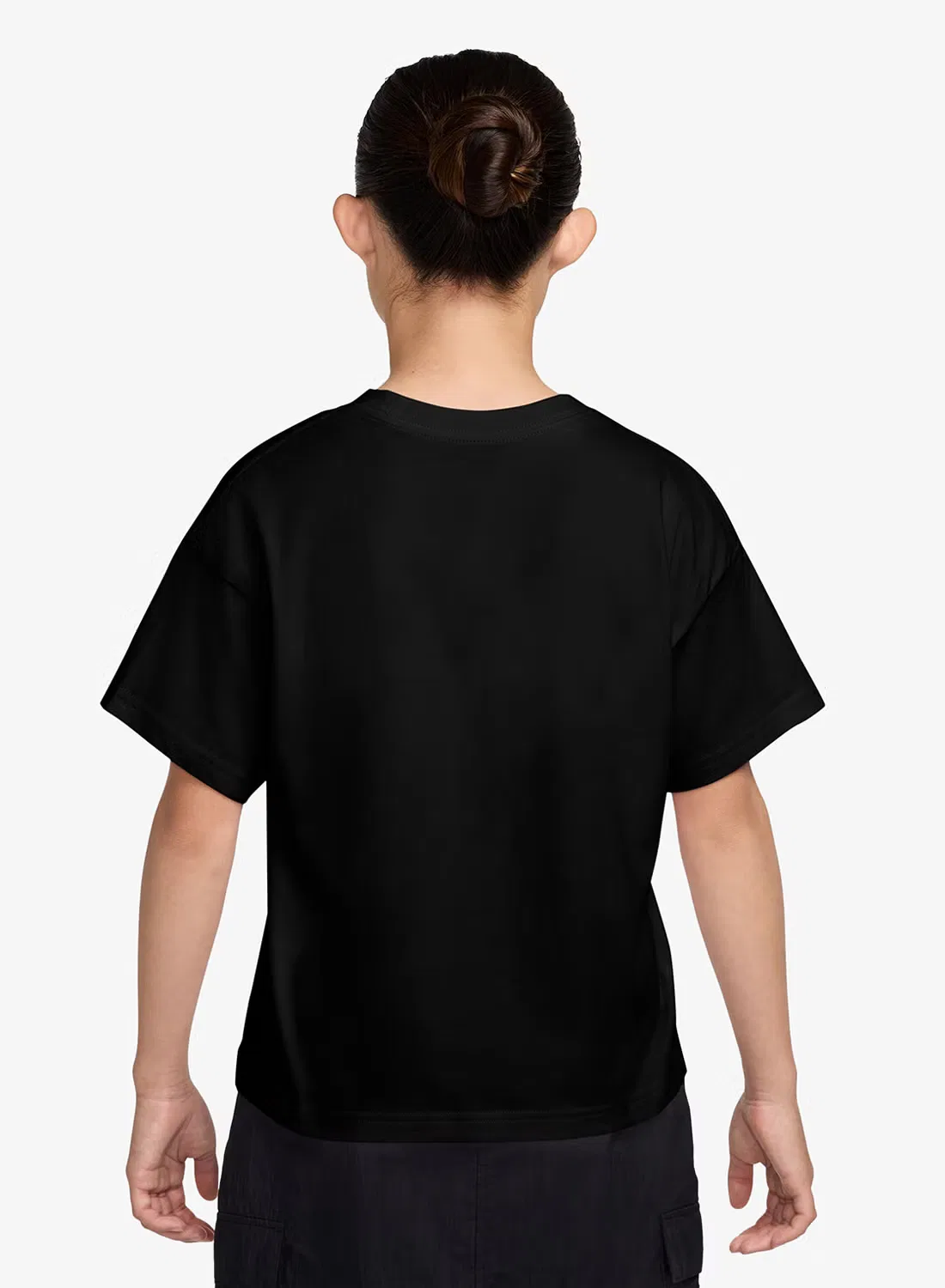 Футболка повседневная хлопковая Youth boxy NY Nike, черный — фото 2