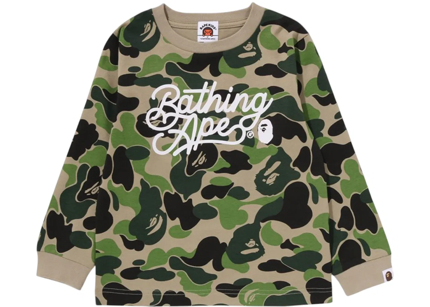 Детская футболка с принтом ABC Camo Tee BAPE, Green